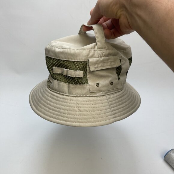 Y2K Ganka Gear Tech Sun Bucket Hat Beige / Green Sz M* Fishing / Outdoor - Picture 4 of 11